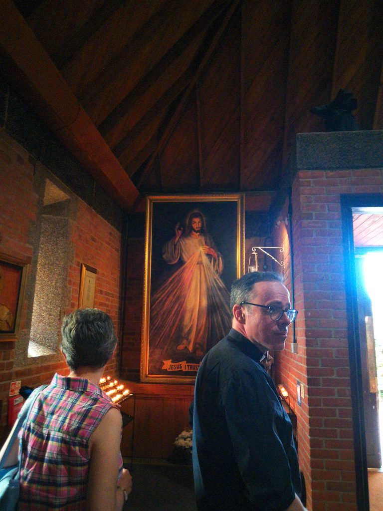 Painting of Jesus inside the Catholic Shrine